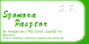 szonora pasztor business card